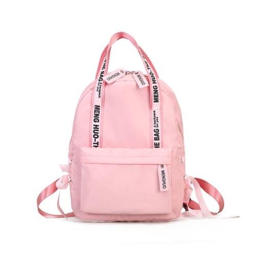 Large Capacity Nylon Travel Bags Girls Bow Backpack(Pink)