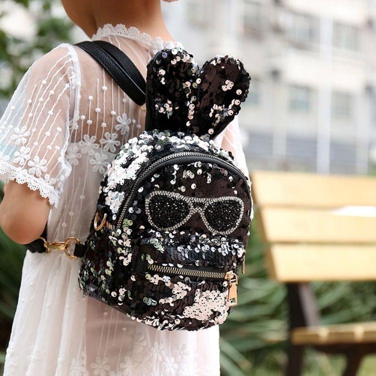 Sequins Shoulder Bag Student Children School Bag(Silver)