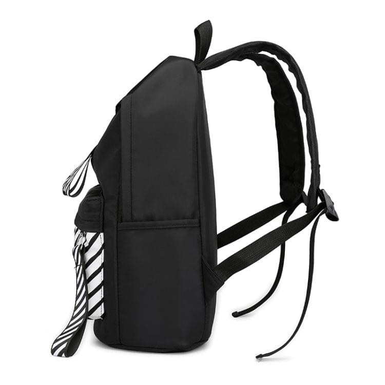 Casual Striped Waterproof Nylon Backpack Handbag (Grey)