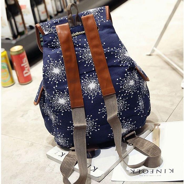 Leisure Fashion Canvas Backpack Handbag(Blue)