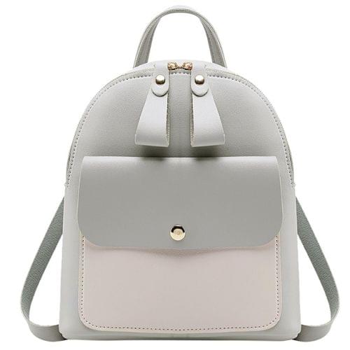 Mini Women Small Backpack Messenger Bag(Gray)