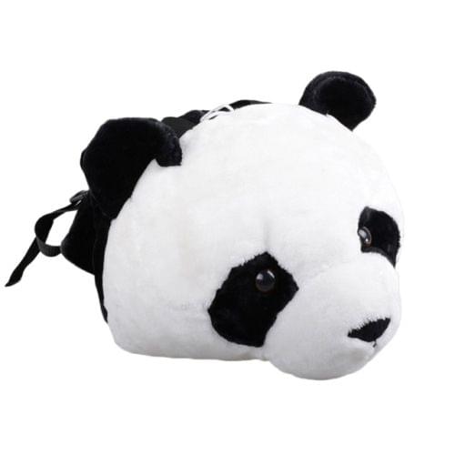 Backpack Plush Animal Head Double Student Shoulder Bag Zipper Bag Small Backpack Vintage Backpack School Bags(Panda Head)
