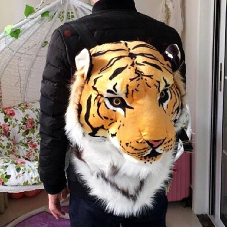 Backpack Plush Animal Head Double Student Shoulder Bag Zipper Bag Small Backpack Vintage Backpack School Bags(Panda Head)