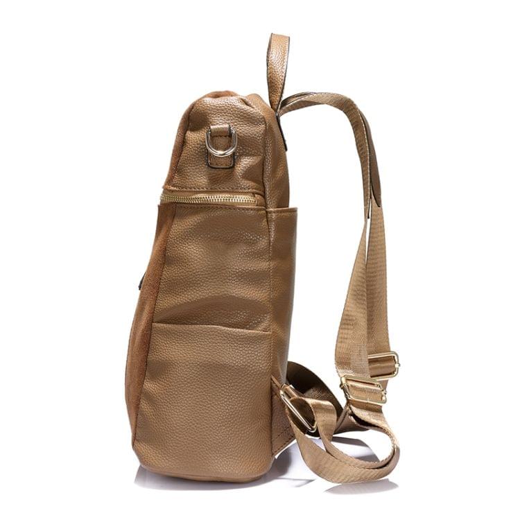 Vintage Women Backpack PU Leather School Backpacks(Black)
