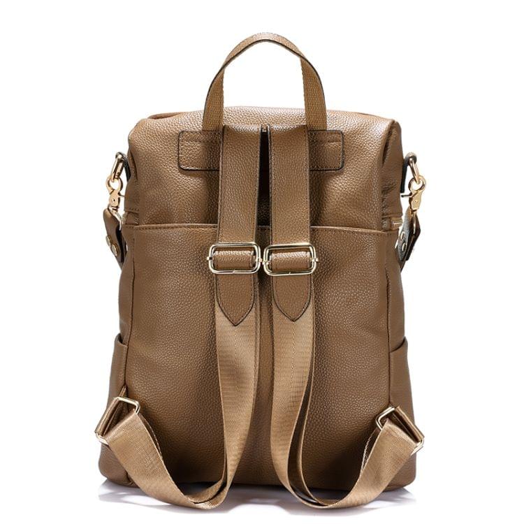 Vintage Women Backpack PU Leather School Backpacks(Black)