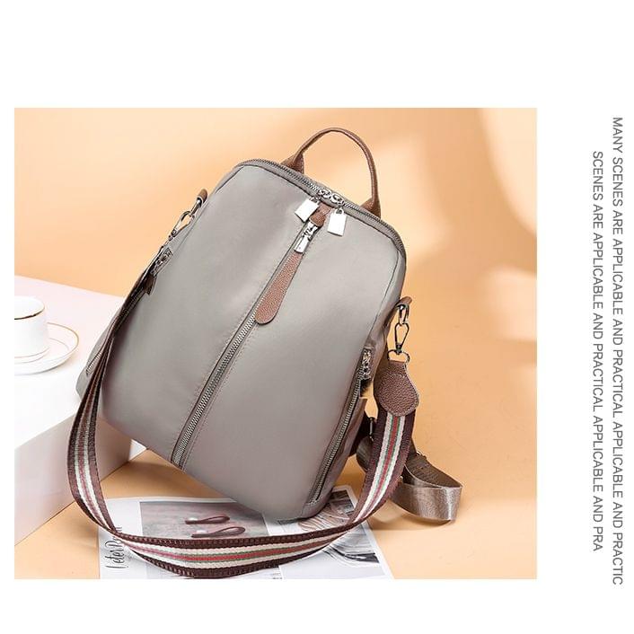 Solid Color Fashion Waterproof Backpack Anti-theft Bag (Grey)