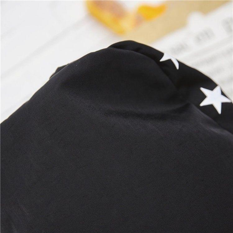 Star Pattern Double Shoulders School Bag Travel Backpack Bag (Color:Pink Size: + L)