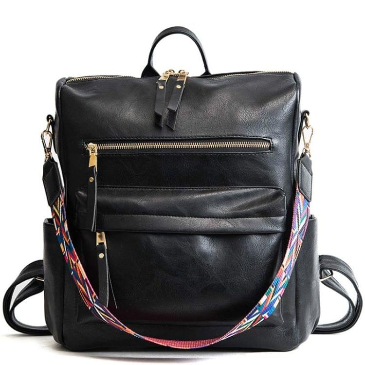 Multifunction Travel Bags Students Leather Bag Large Backpack(Pink)