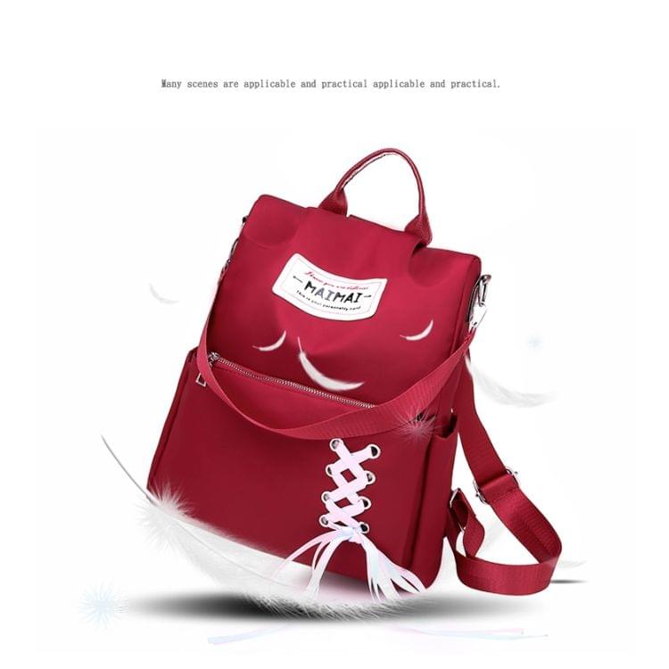 Fashion Cute Ribbon Bow Solid Color Lady Backpack Shoulder Bag Anti-theft Travel Bag (Black)