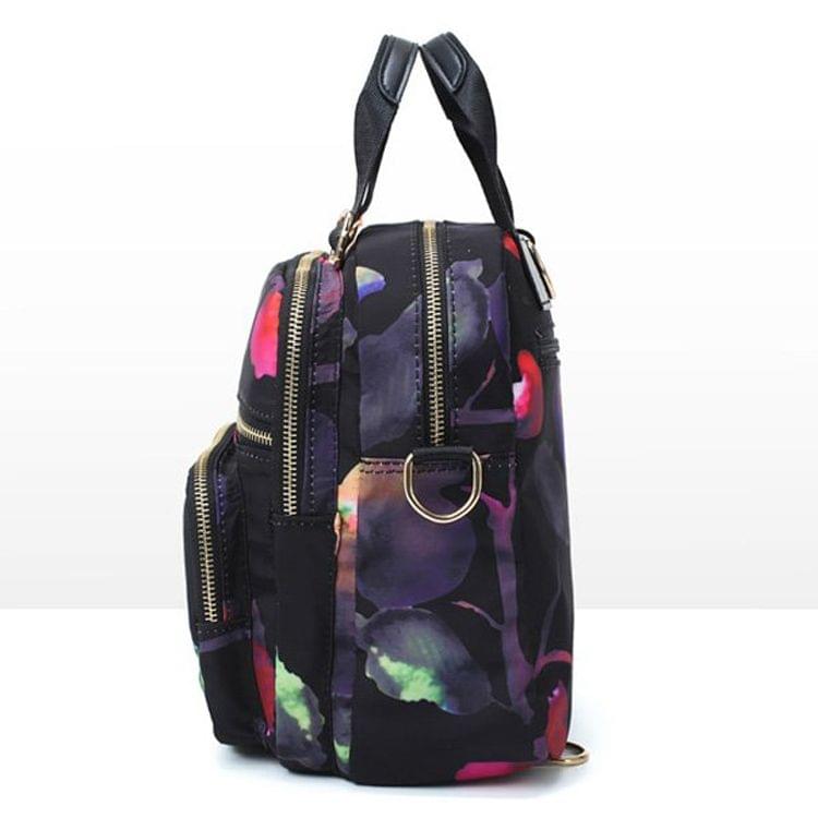 Space Pattern Multi-function Leisure Fashion Oxford Cloth Slant Shoulder Bag Double Shoulders Bag Handbag (Black)