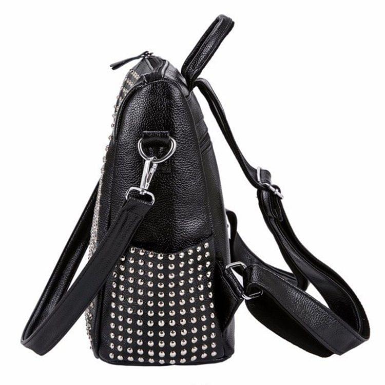 Rivet PU Leather Double-shoulder Bag Ladies Handbag Messenger Bag (Blue)