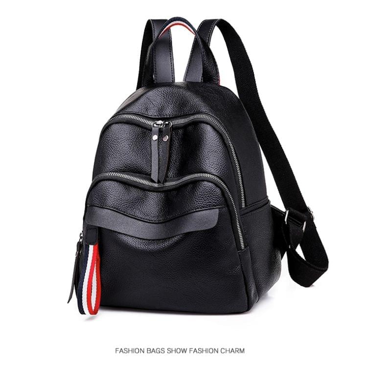 Solid Color Multi-function PU Leather Backpack Girl Shoulder Bag Casual Handbag (Pink)