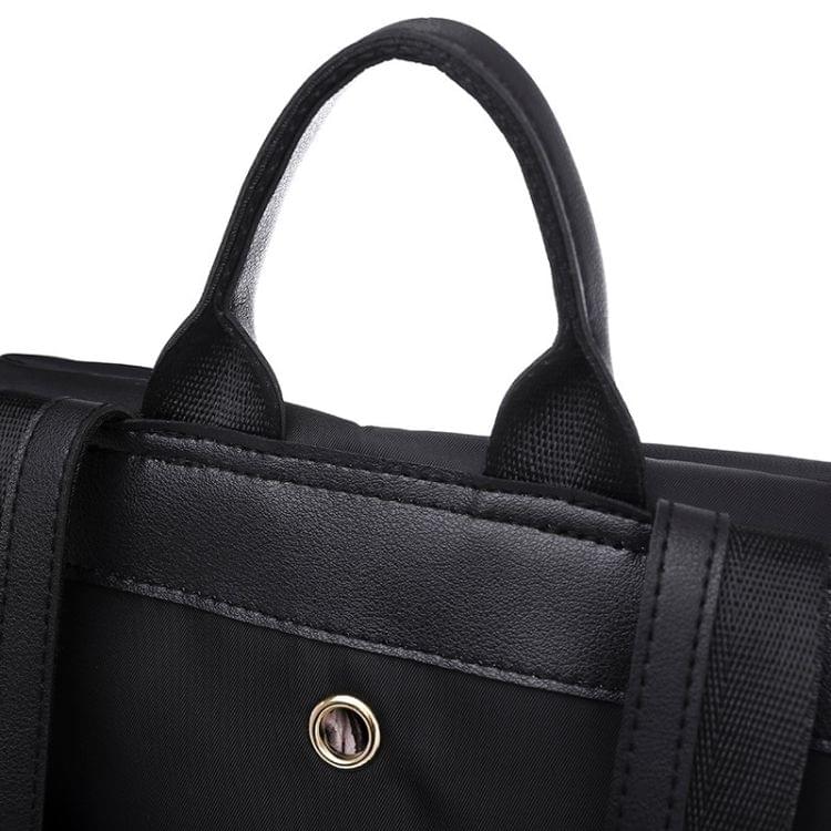 Fashion Elephant Pattern Oxford PU Backpack Ladies Handbag Multi-function Messenger Bag (Black)