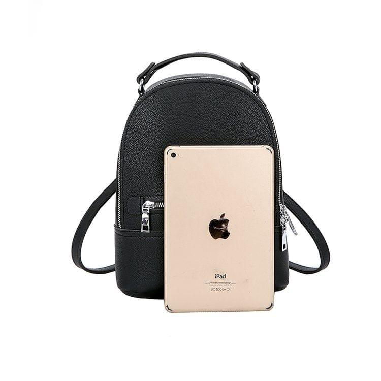 Litchi Texture PU Leather Casual Double-shoulder Bag Messenger Bag (Black)