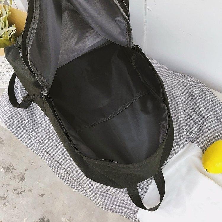 Words Pattern Double Shoulders School Bag Travel Backpack Bag (Yellow)
