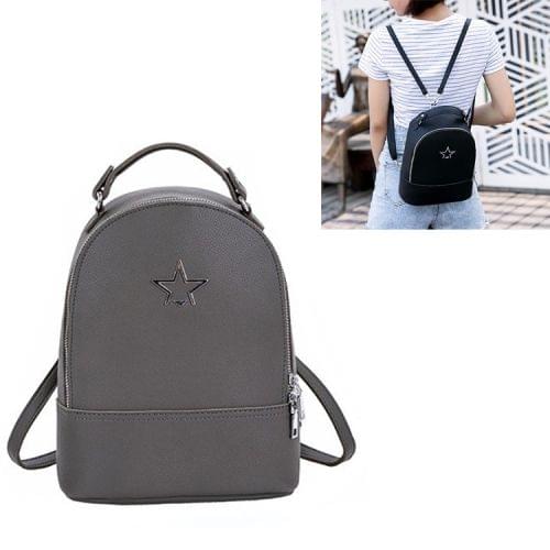 Solid Color PU Leather Double-shoulder Bag Ladies Handbag Messenger Bag (Grey)