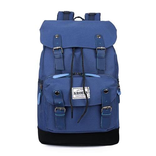 High Capacity Leisure Fashion Double Shoulders Bag Backpack(Blue)