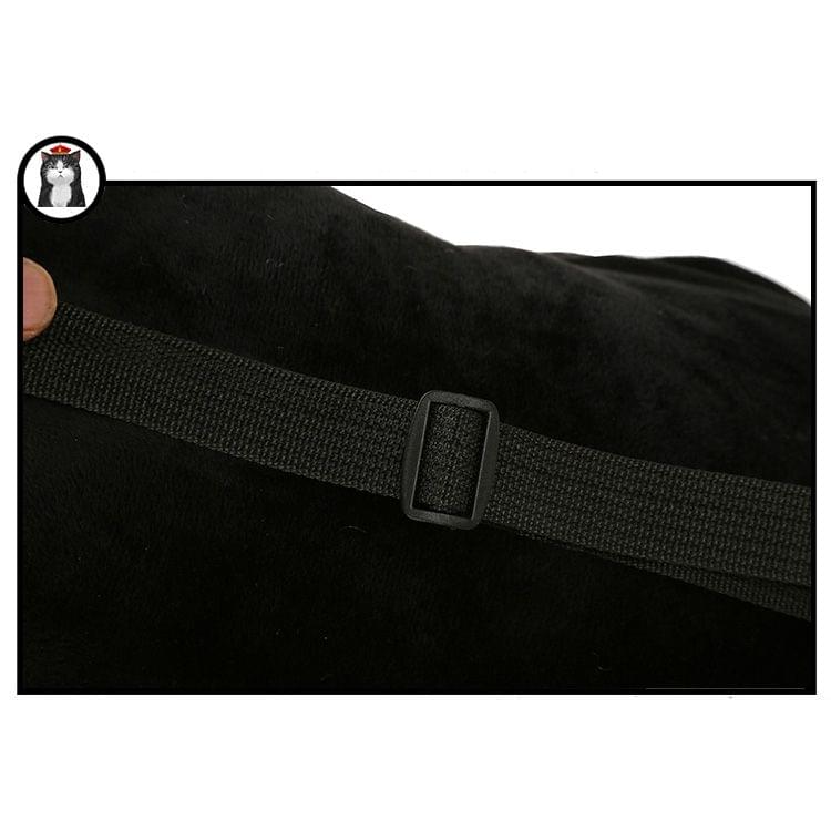 Warm Hand Emperor Cat Lil 18 Short Plush Shoulders Bag School Bag Travel Backpack Bag (Black)