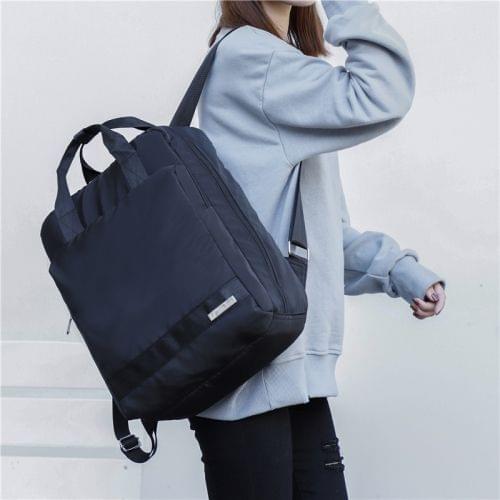 Leisure Fashion Nylon Fabric Shoulder Bag Handbag, Size:36x28x16cm (Black)