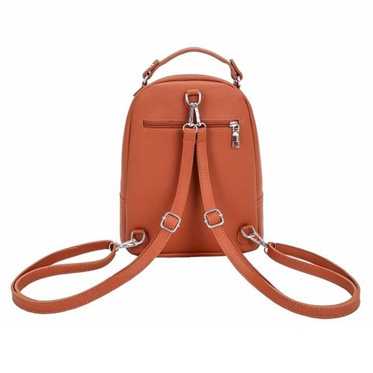 Solid Color PU Leather Double-shoulder Bag Ladies Handbag Messenger Bag (Gold)