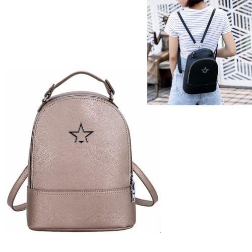 Solid Color PU Leather Double-shoulder Bag Ladies Handbag Messenger Bag (Gold)