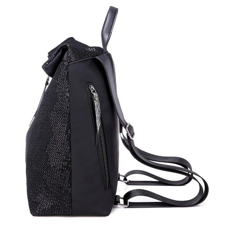 Fashion Mesh Sequin Shoulder Bag Ladies Handbag Messenger Bag (Black)