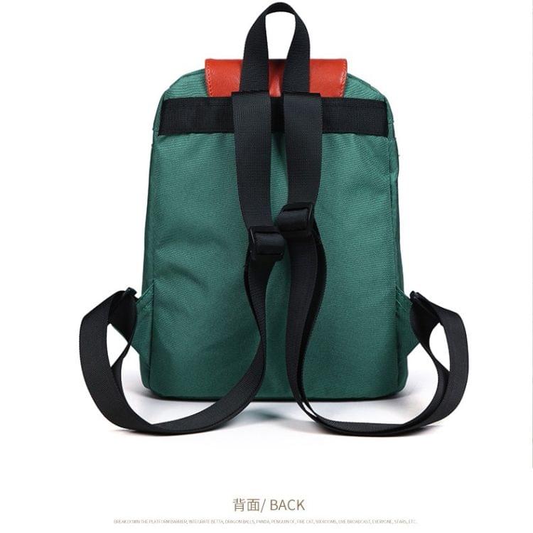 Waterproof Nylon Art Style Double Shoulders School Bag Travel Backpack Bag(Green)