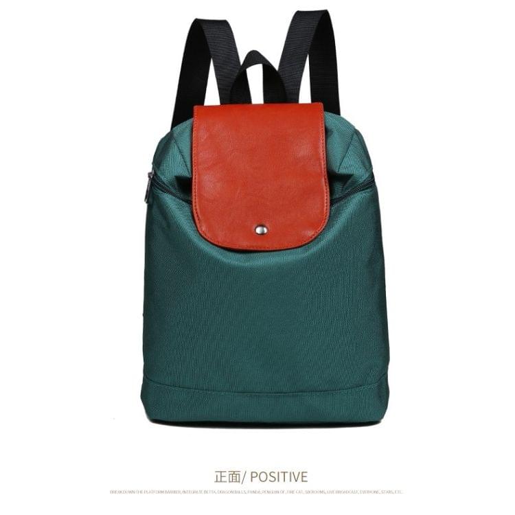 Waterproof Nylon Art Style Double Shoulders School Bag Travel Backpack Bag(Green)