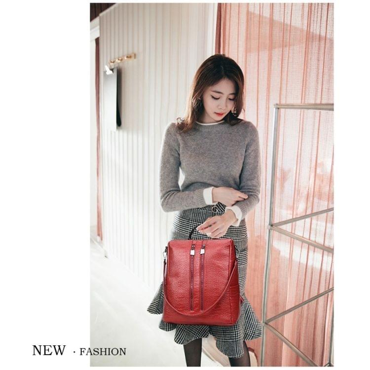 Dual-use Backpack Ladies Bag Travel Bag College Style School Bag (Red)
