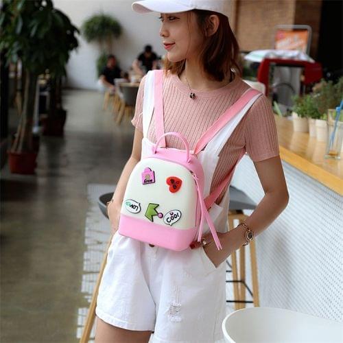 Multi-function Leisure Fashion Silica Gel Double Shoulders Bag Backpack (Pink)
