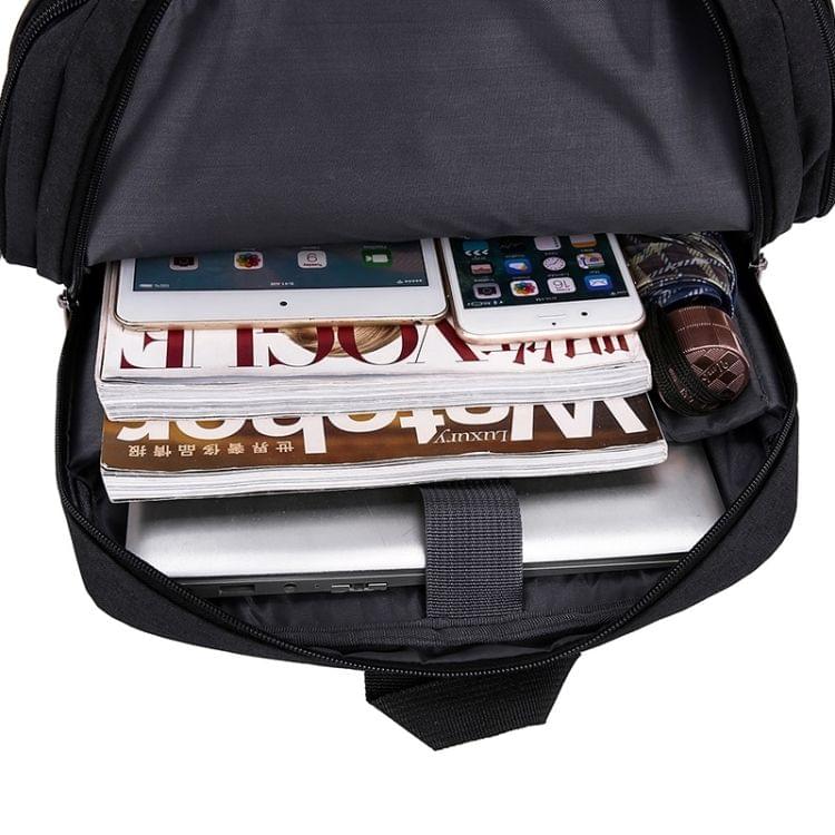 Nylon Double Shoulders School Bag Travel Backpack Bag (Grey)