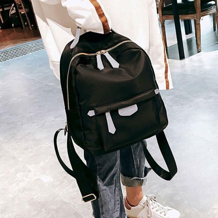 Fashion Nylon Double Shoulders Bag Ladies Handbag Backpack Bag (Black)