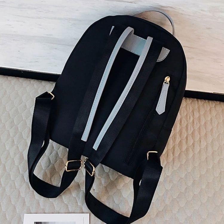 Fashion Nylon Double Shoulders Bag Ladies Handbag Backpack Bag (Black)