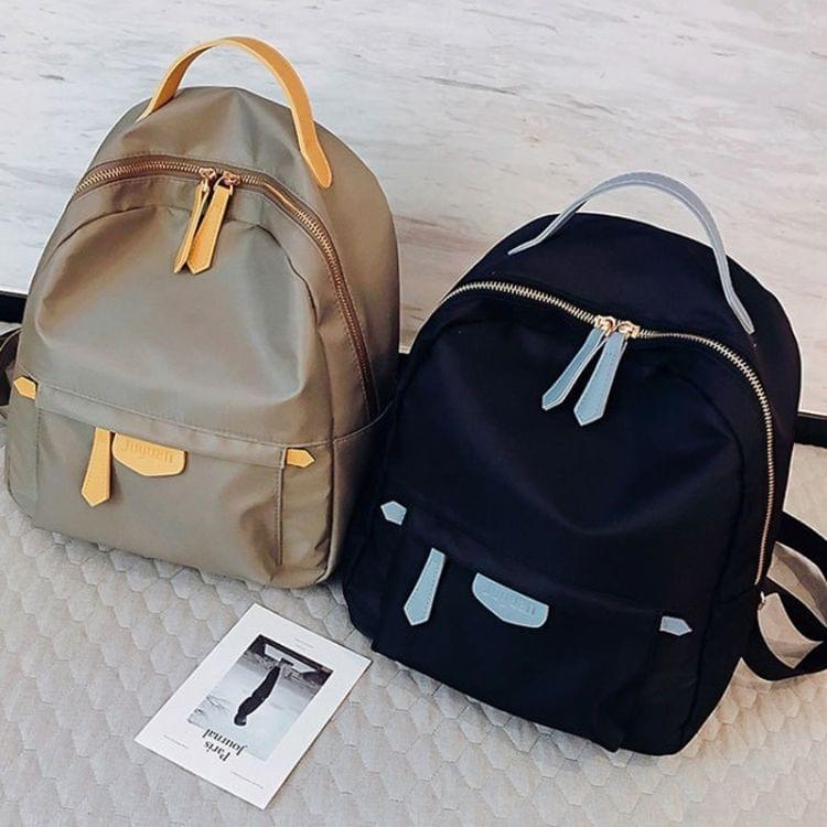 Fashion Nylon Double Shoulders Bag Ladies Handbag Backpack Bag (Black)