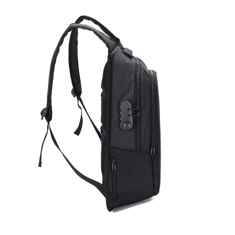 Multi-Function Oxford Portable Casual Double Shoulders School Bag Travel Backpack Bag with Earphone Line Hole & USB Charging (Wine Red)