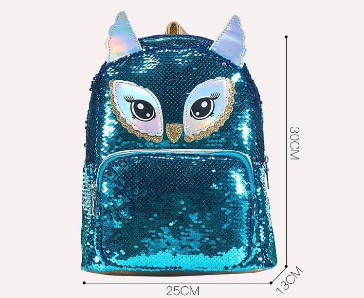 Fashion Waterproof Sequins Student Bag Travel Campus Backpack(White)