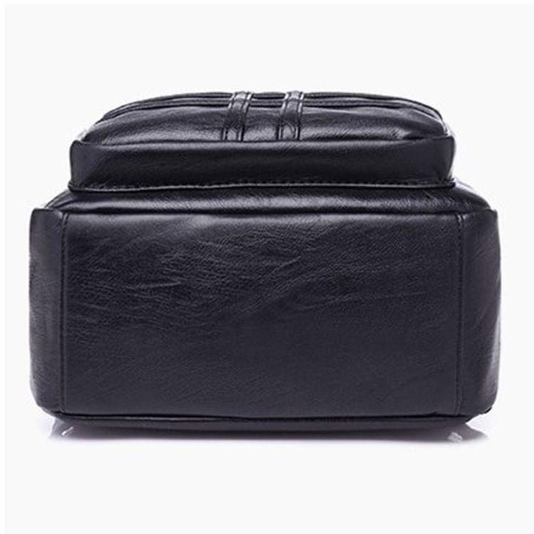 Simple Style Soft PU Surface Double Shoulder Bag Ladies Handbag Messenger Bag (Wine Red)
