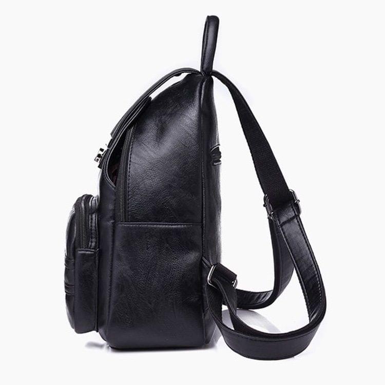 Simple Style Soft PU Surface Double Shoulder Bag Ladies Handbag Messenger Bag (Wine Red)