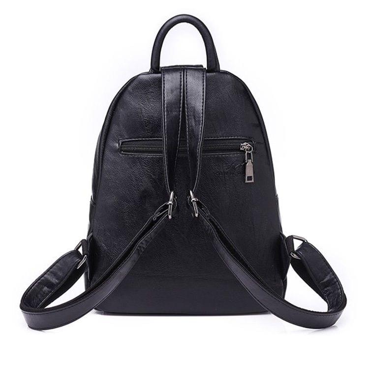 Simple Style Soft PU Surface Double Shoulder Bag Ladies Handbag Messenger Bag (Wine Red)