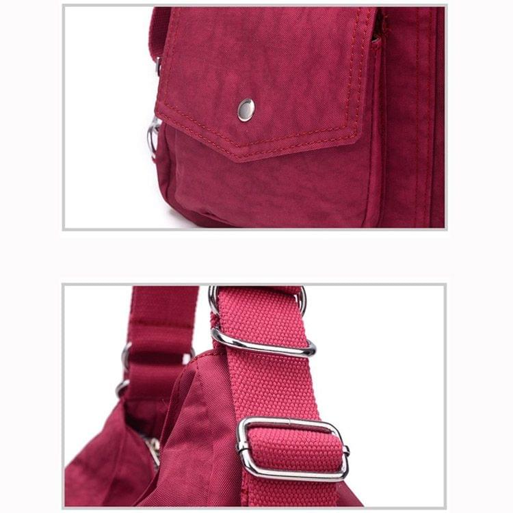 Multi-function Leisure Fashion Nylon Waterproof Slant Shoulder Double Shoulders Bag(Purple)