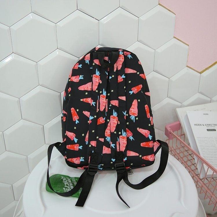 Carrot Pattern Double Shoulders School Bag Travel Backpack Bag (White)