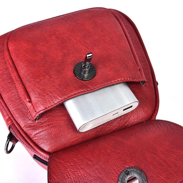 Fashion PU Double Shoulders Bag Messenger Bag Ladies Backpack Handbag (Grey)