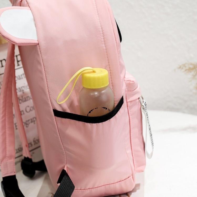 Animal Ears Style Double Zipper Design Double Shoulders School Bag Travel Backpack Bag (Color:Grey Size: + Cat)