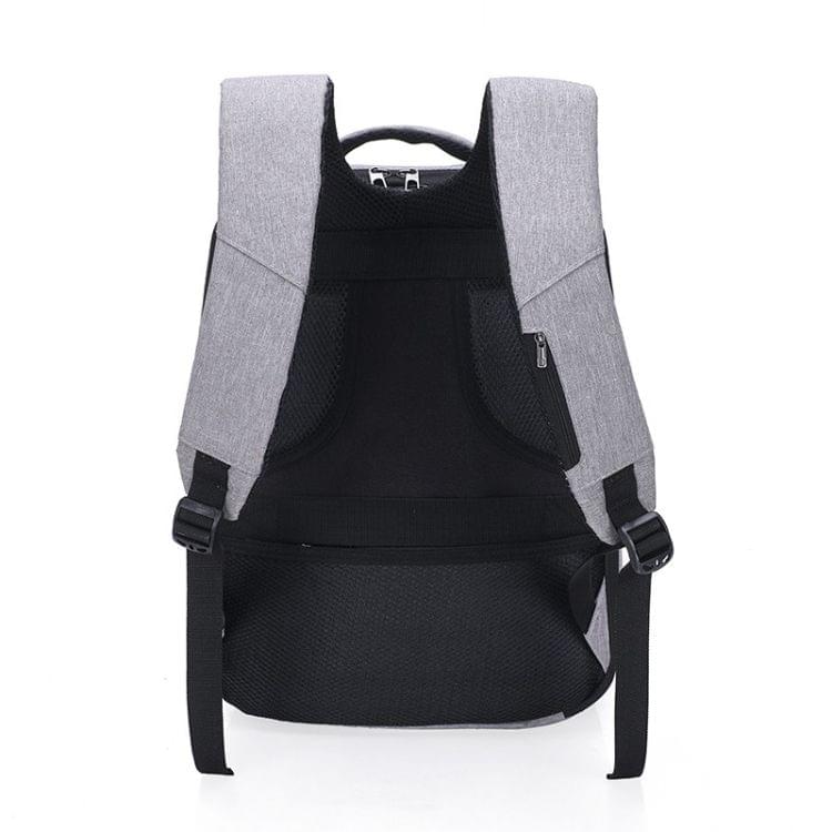 Multi-Function Oxford Portable Casual Double Shoulders Bag with Earphone Line Hole & USB Charging (Light Grey)