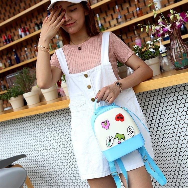 Multi-function Leisure Fashion Silica Gel Double Shoulders Bag Backpack (Blue)