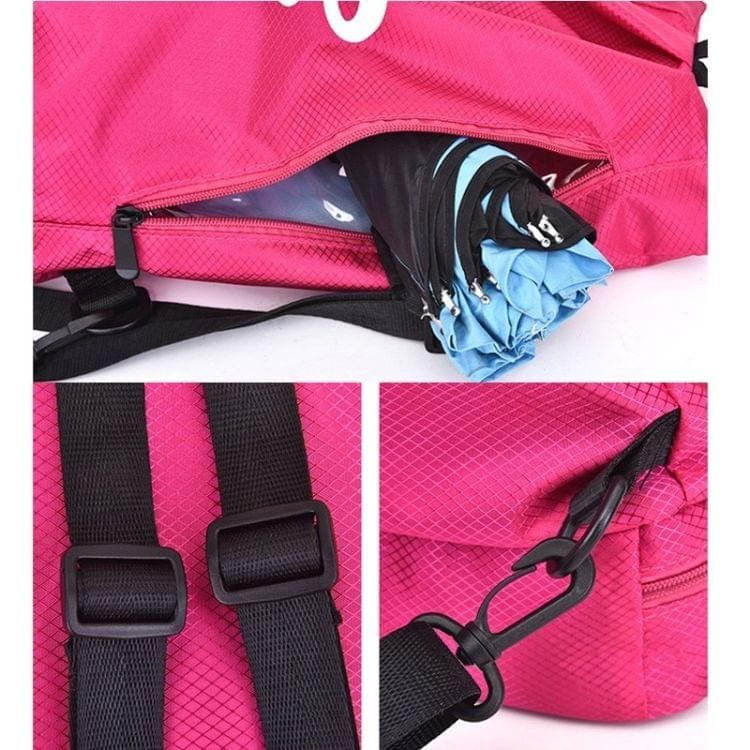 Drawstring Oxford Double Shoulders Sports Backpack Bag (Black Green)