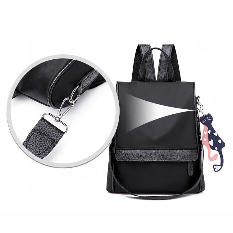 Oxford Cloth Double Shoulder Strap Single & Double Shoulder Bag Messenger Bag with Kitten Pendant (Grey)