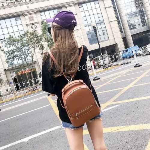 Litchi Texture PU Leather Casual Double-shoulder Bag Messenger Bag (Brown)