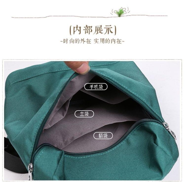 Waterproof Nylon Art Style Double Shoulders School Bag Travel Backpack Bag(Black)