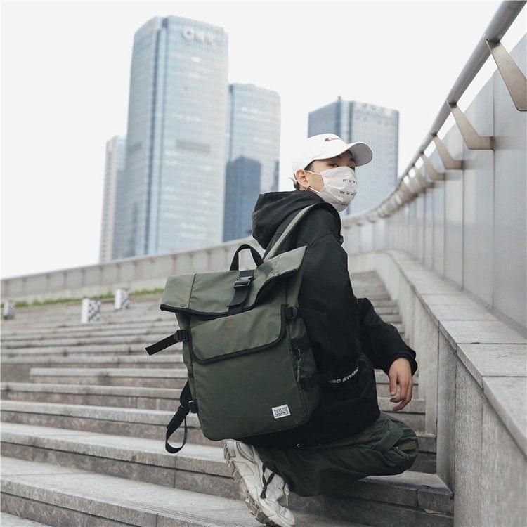 Buckle Design Outdoor Sport Double Shoulders Travel Backpack Bag (Green)